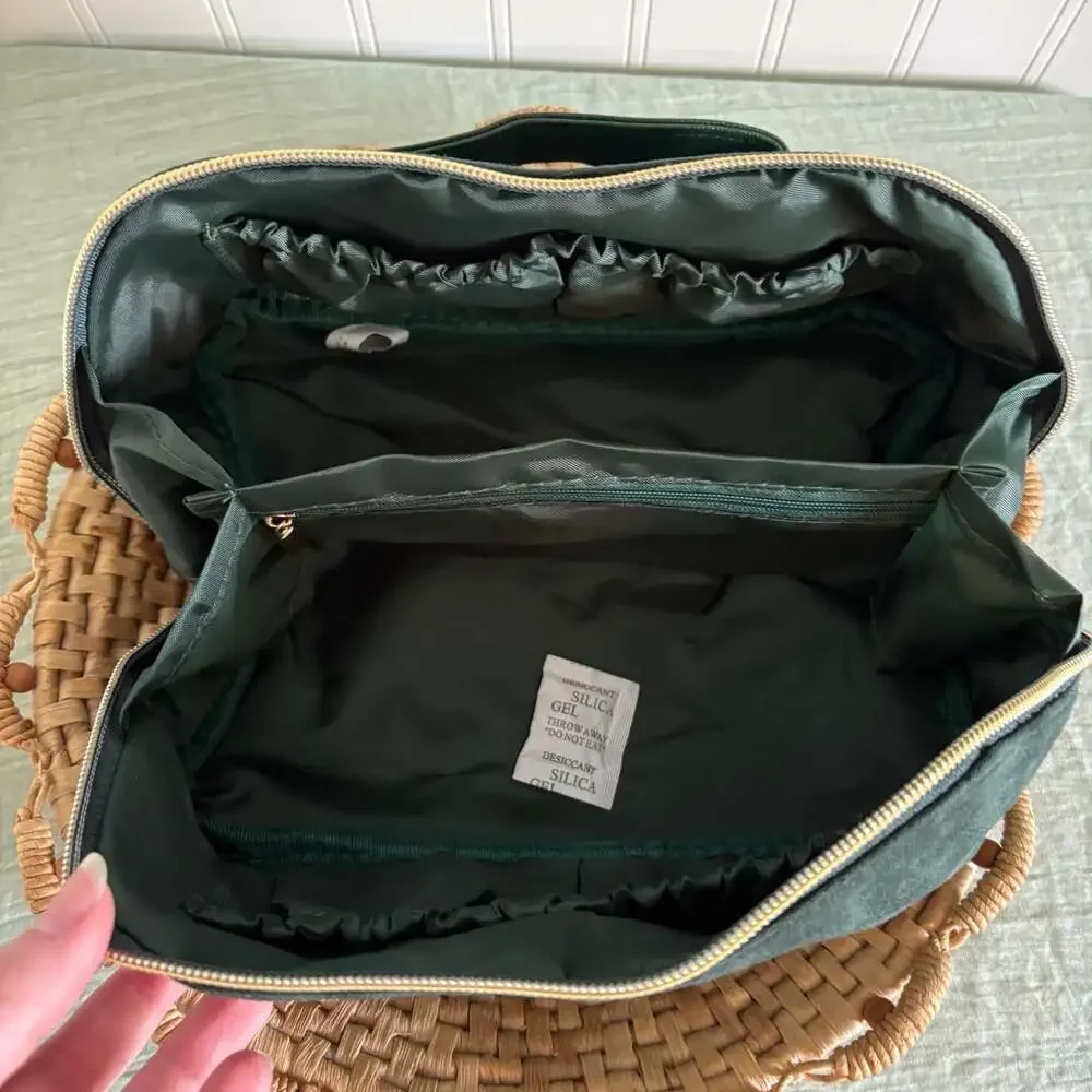 Green makeup pouch large size New